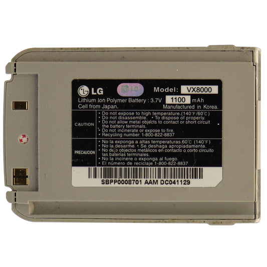 LG VX8000 1100mAh Battery for LG VX8000 - Silver Cell Phone - Batteries LG - Simple Cell Bulk Wholesale Pricing - USA Seller