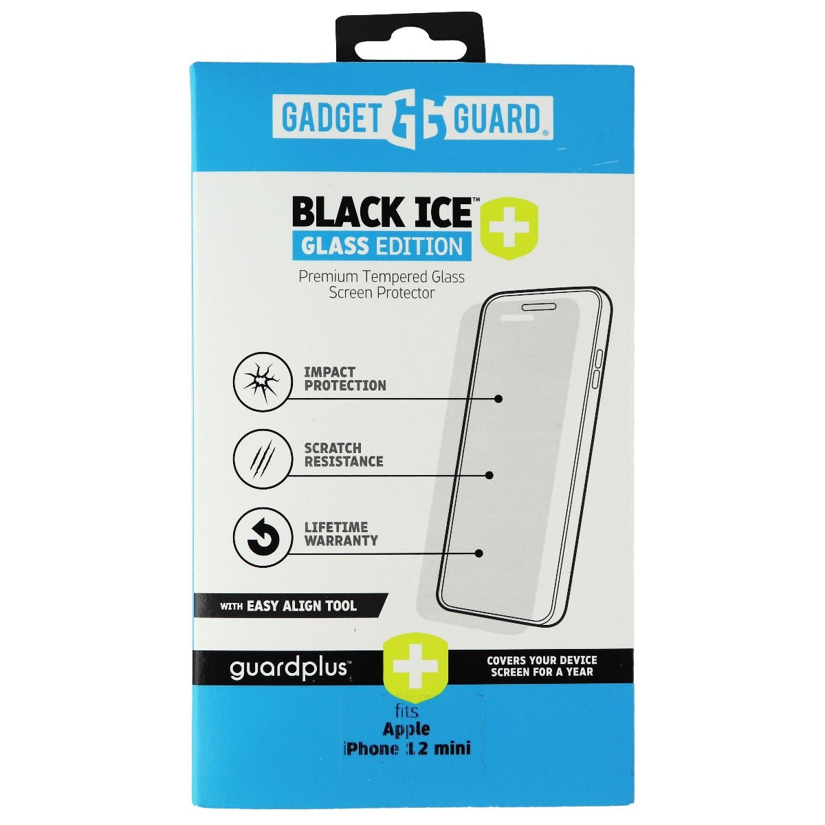 Gadget Guard Tempered Glass Screen Protector Fits iPhone 12 Mini Cell Phone - Screen Protectors Gadget Guard - Simple Cell Bulk Wholesale Pricing - USA Seller