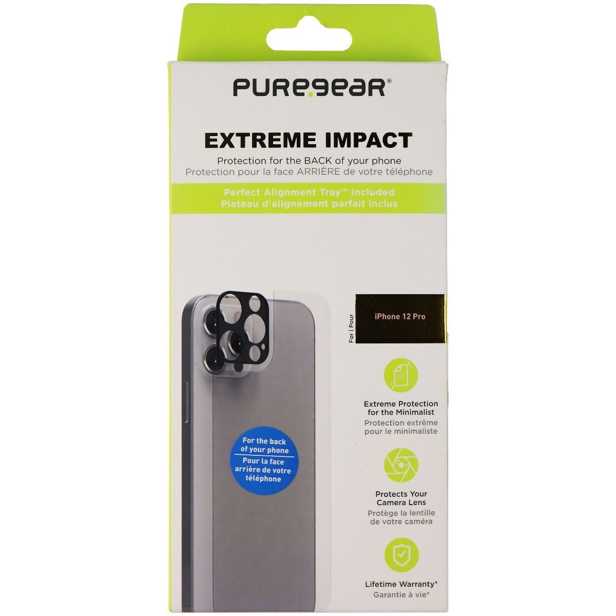 PureGear Extreme Impact Film Screen & Glass Camera Protector for iPhone 12 Pro Cell Phone - Screen Protectors PureGear    - Simple Cell Bulk Wholesale Pricing - USA Seller