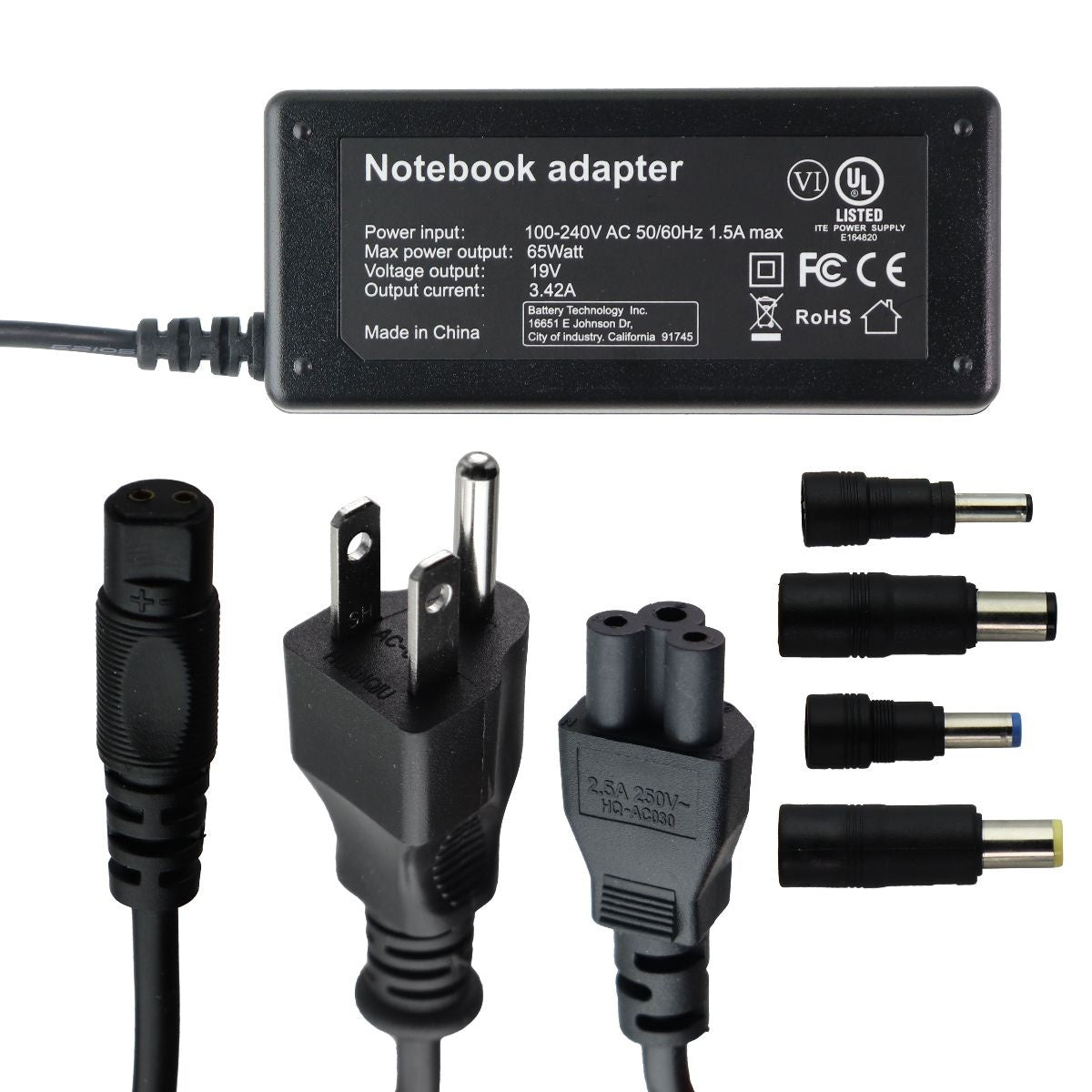 BTI (65-Watt) Power Adapter for Select HP Models (HP65W-S-UNIV) Multipurpose Batteries & Power - Multipurpose AC to DC Adapters BTI    - Simple Cell Bulk Wholesale Pricing - USA Seller