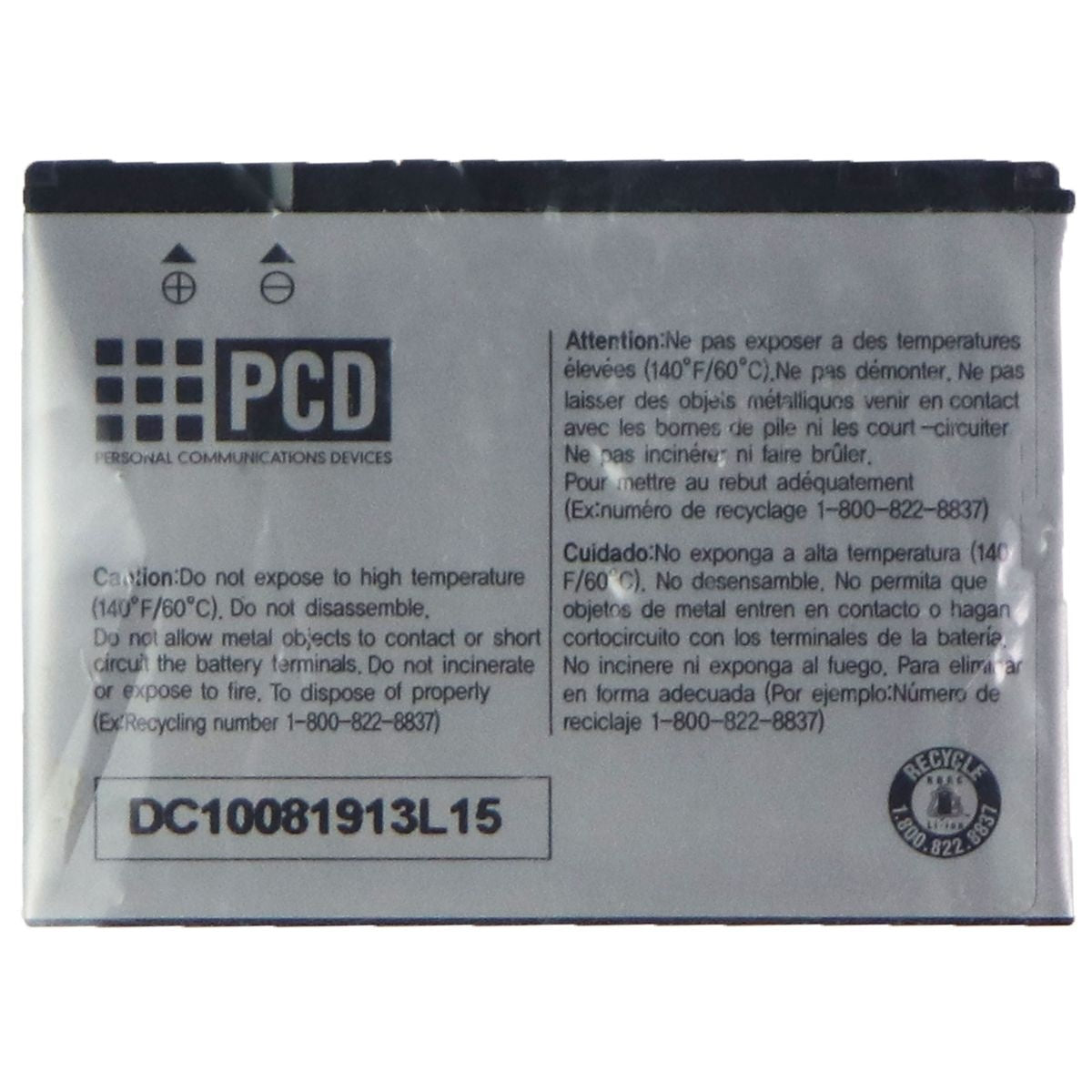 PCD BTR8999B 3.7v 1100mAh Lithium Ion Battery for PCD Devices - Silver Cell Phone - Batteries PCD - Simple Cell Bulk Wholesale Pricing - USA Seller