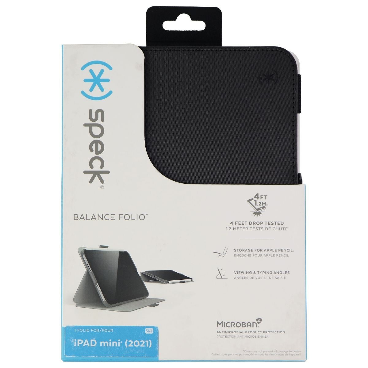 Speck Products Balance Folio for Apple iPad Mini (2021) - Black iPad/Tablet Accessories - Cases, Covers, Keyboard Folios Speck    - Simple Cell Bulk Wholesale Pricing - USA Seller