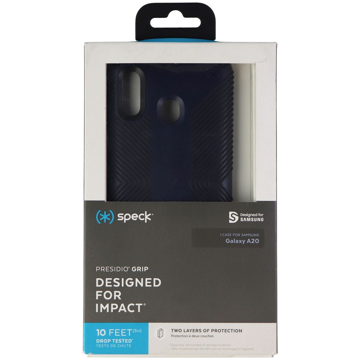 Speck Presidio Grip Series Case for Samsung Galaxy A20 - Eclipse Blue / Black Cell Phone - Cases, Covers & Skins Speck - Simple Cell Bulk Wholesale Pricing - USA Seller