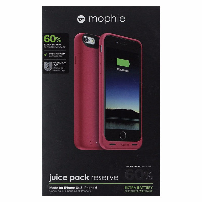 Mophie Juice Pack Reserve 1840mAh Battery Case for iPhone 6/6s - Matte Dark Pink Cell Phone - Cases, Covers & Skins Mophie - Simple Cell Bulk Wholesale Pricing - USA Seller