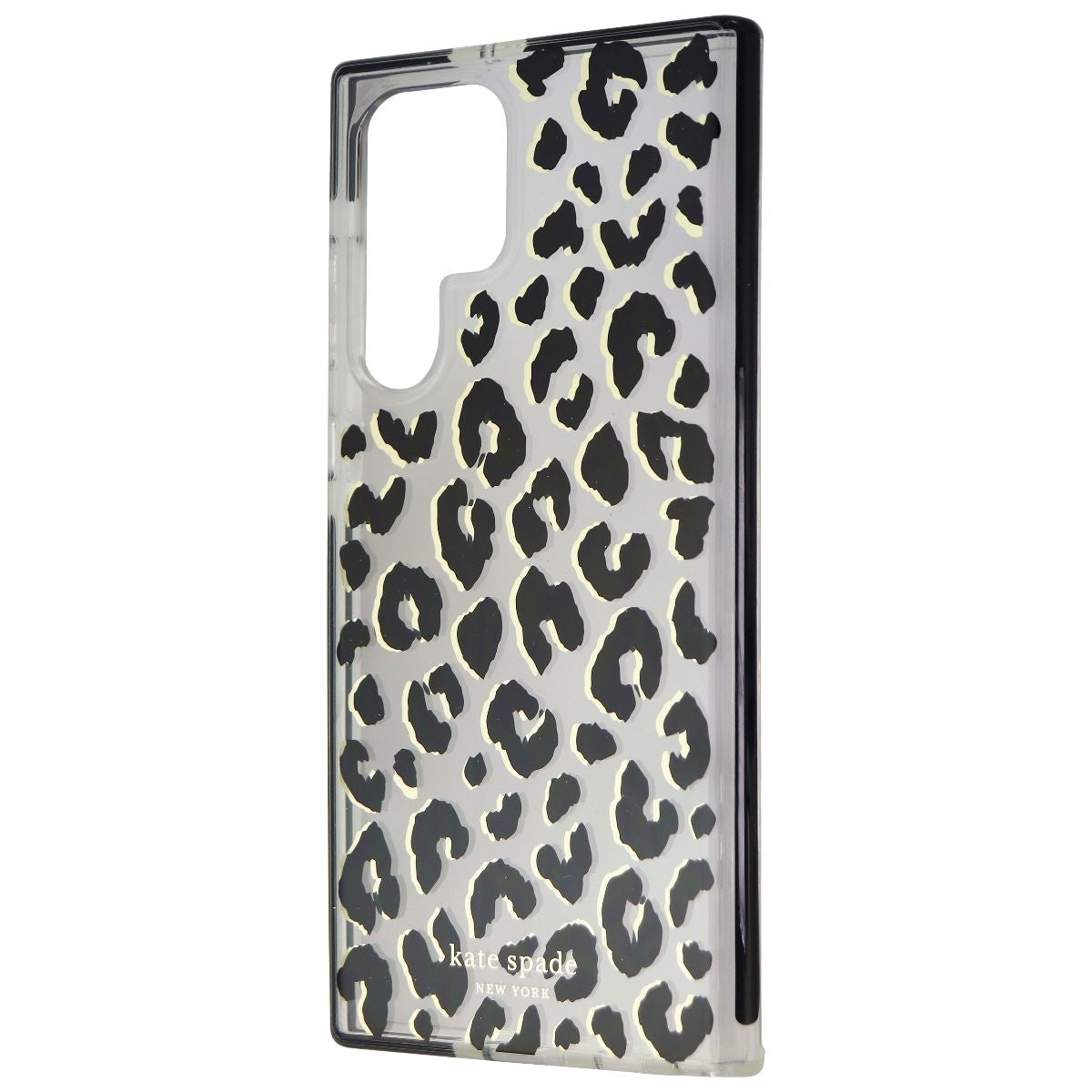 Kate Spade Defensive Hardshell Case for Galaxy S22 Ultra - City Leopard Black Cell Phone - Cases, Covers & Skins Kate Spade - Simple Cell Bulk Wholesale Pricing - USA Seller