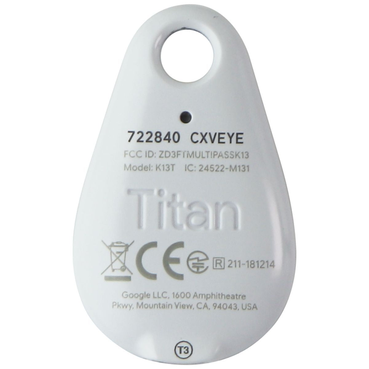 Google Bluetooth Titan Security Key (K13T) Cell Phone - Other Accessories Google - Simple Cell Bulk Wholesale Pricing - USA Seller