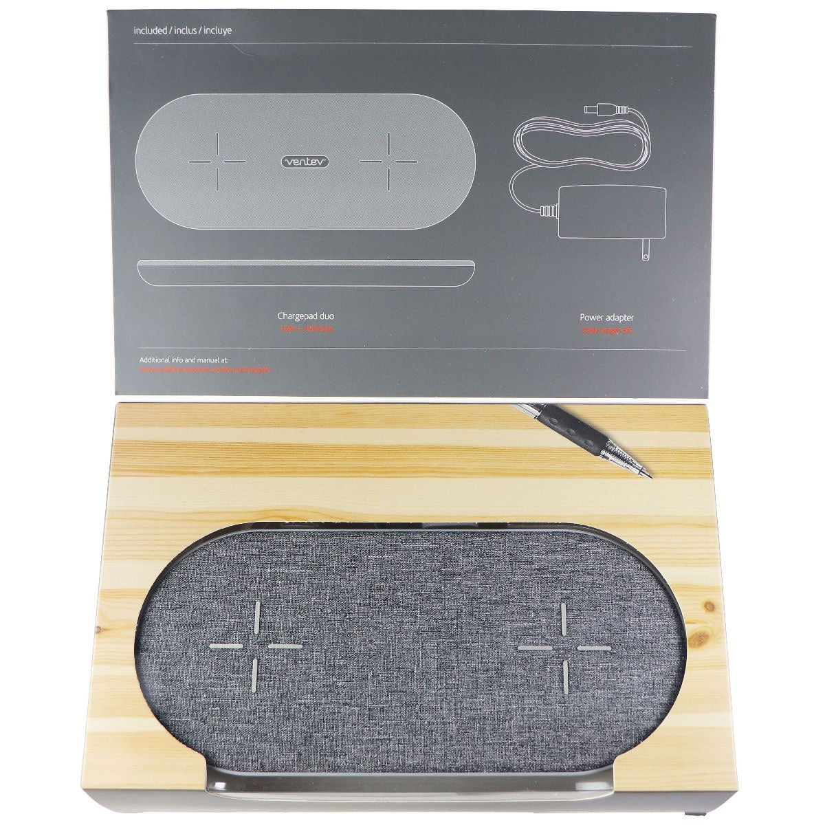 Ventev (20-Watt) Wireless Fast ChargePad Duo for Apple & Samsung - Gray Cell Phone - Chargers & Cradles Ventev - Simple Cell Bulk Wholesale Pricing - USA Seller