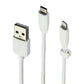Hoco (1M/3.3-Foot) Rapid Charging 2-in-1 Cable with Micro-USB and 8-Pin - White Cell Phone - Cables & Adapters HoCo - Simple Cell Bulk Wholesale Pricing - USA Seller