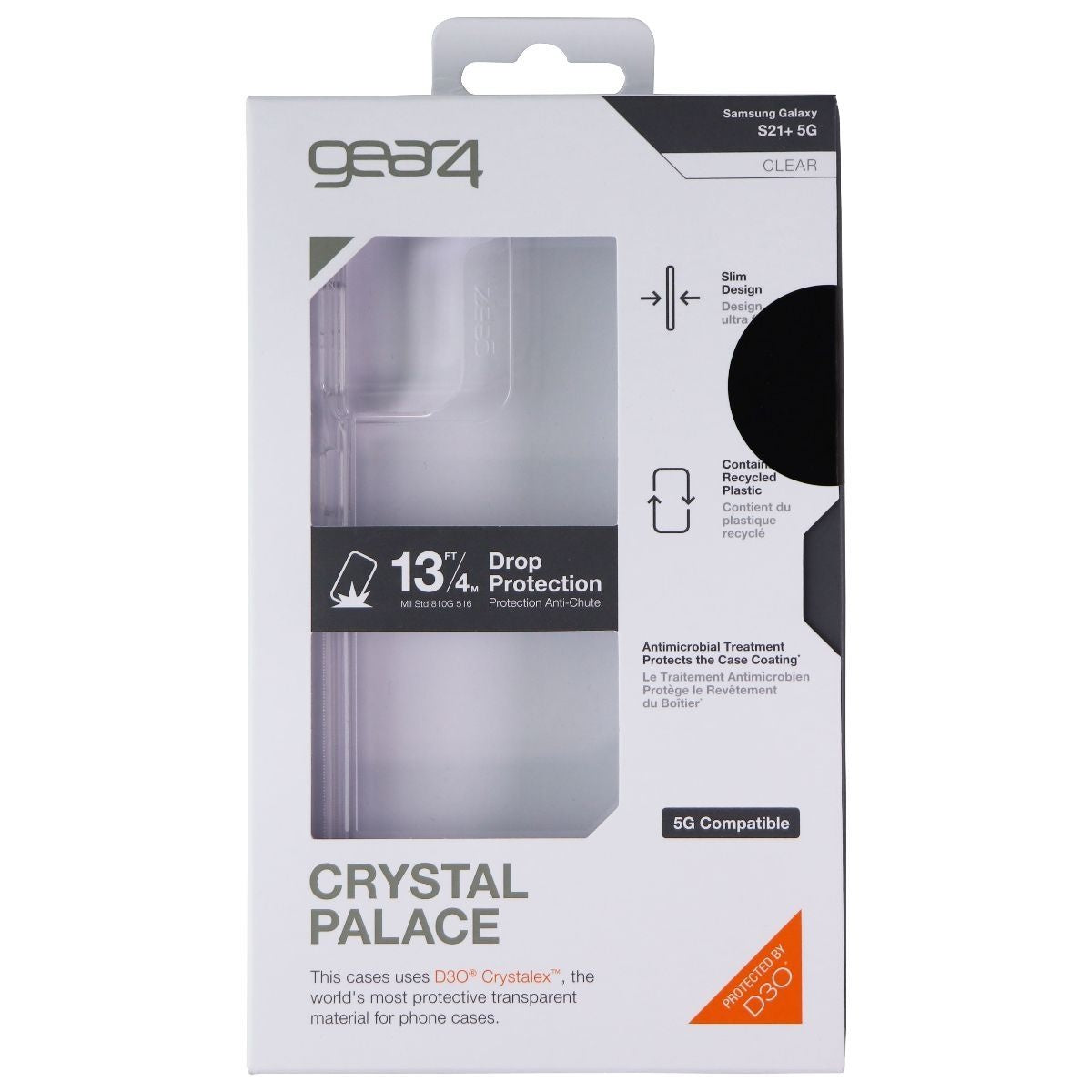 Gear4 Crystal Palace Hard Case for Samsung Galaxy (S21+) 5G - Clear Cell Phone - Cases, Covers & Skins Gear4    - Simple Cell Bulk Wholesale Pricing - USA Seller