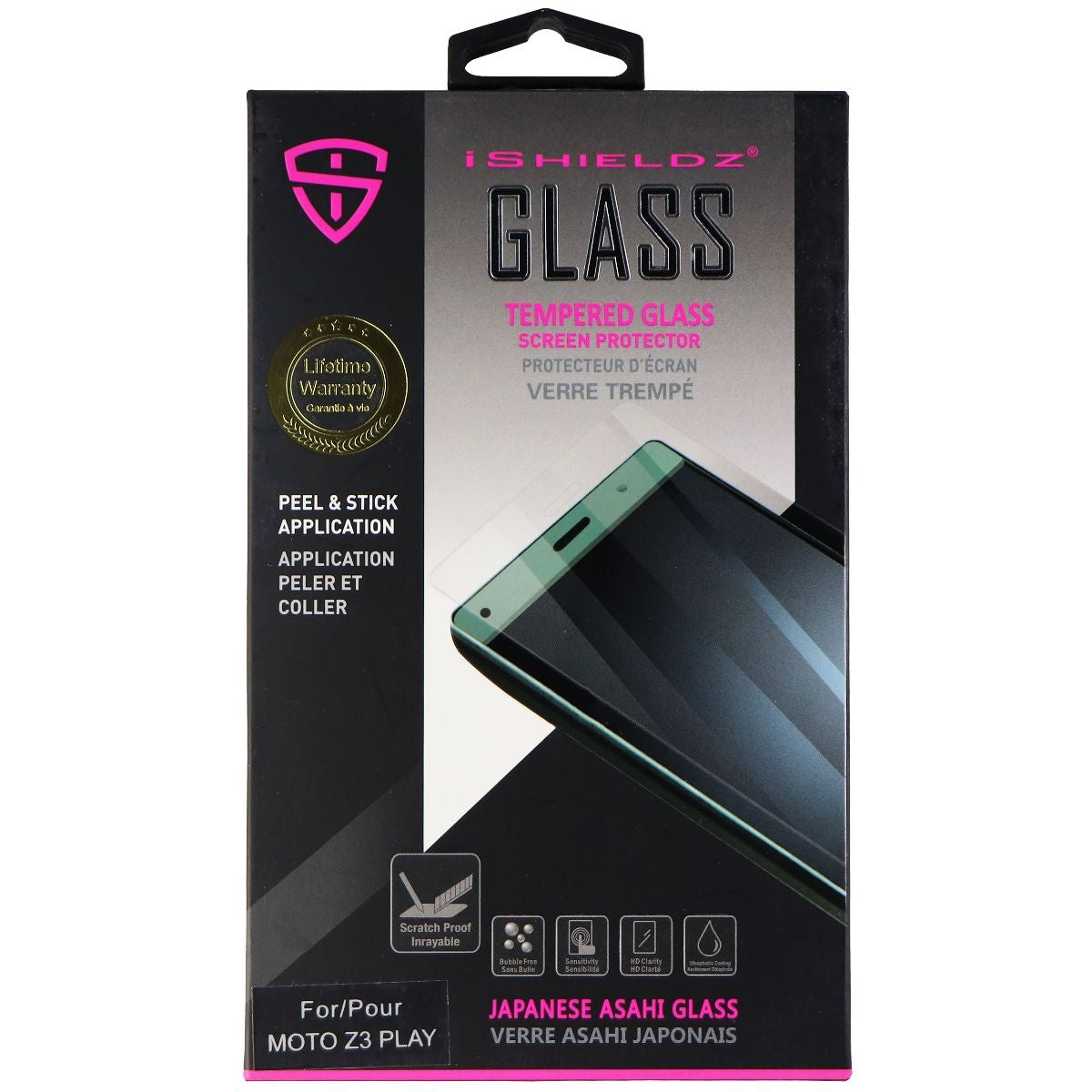 iShieldz Asahi Tempered Glass Screen Protector for Motorola Moto Z3 Play - Clear Cell Phone - Screen Protectors iShieldz    - Simple Cell Bulk Wholesale Pricing - USA Seller