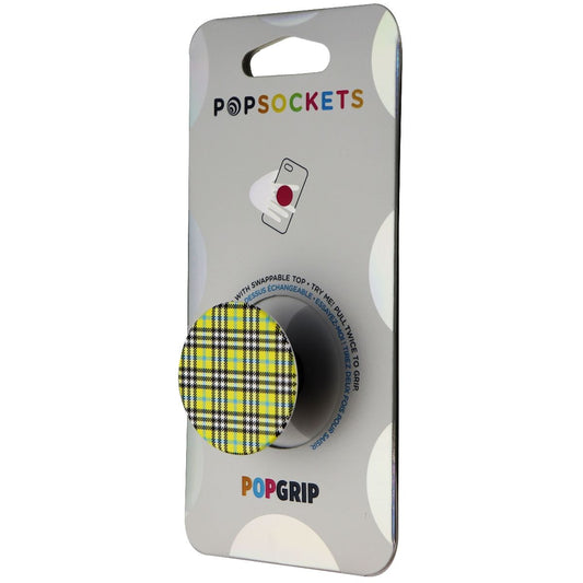 PopSockets PopGrip Expanding Stand and Grip with Swappable Top - Yellow Tartan Cell Phone - Mounts & Holders PopSockets - Simple Cell Bulk Wholesale Pricing - USA Seller