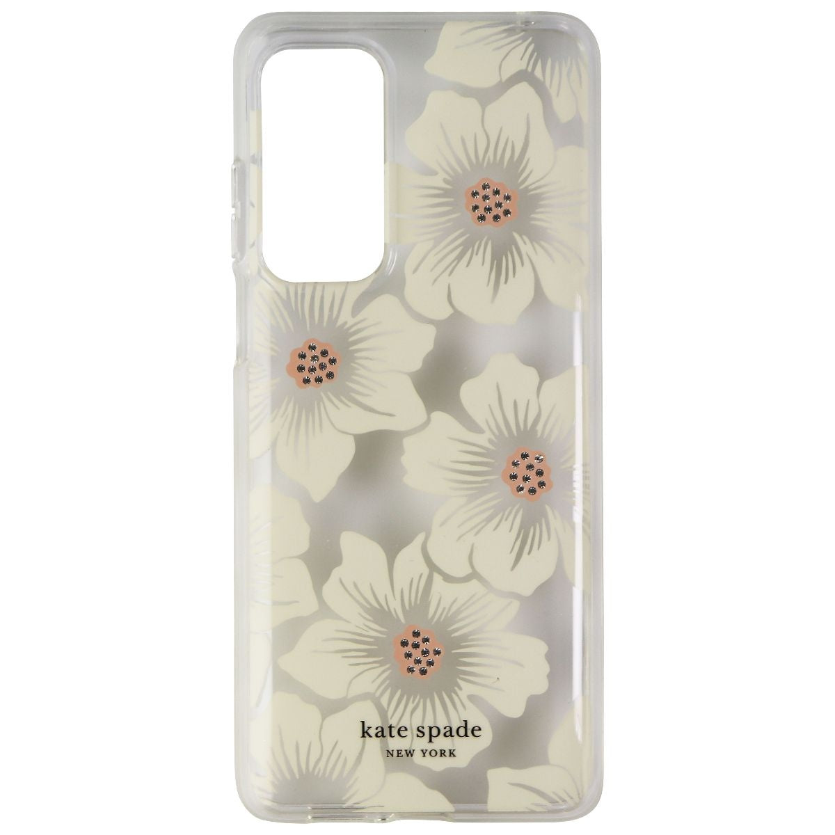Kate Spade Case for Motorola Edge 5G UW (2021) - Hollyhock Floral Clear/Cream Cell Phone - Cases, Covers & Skins Kate Spade - Simple Cell Bulk Wholesale Pricing - USA Seller