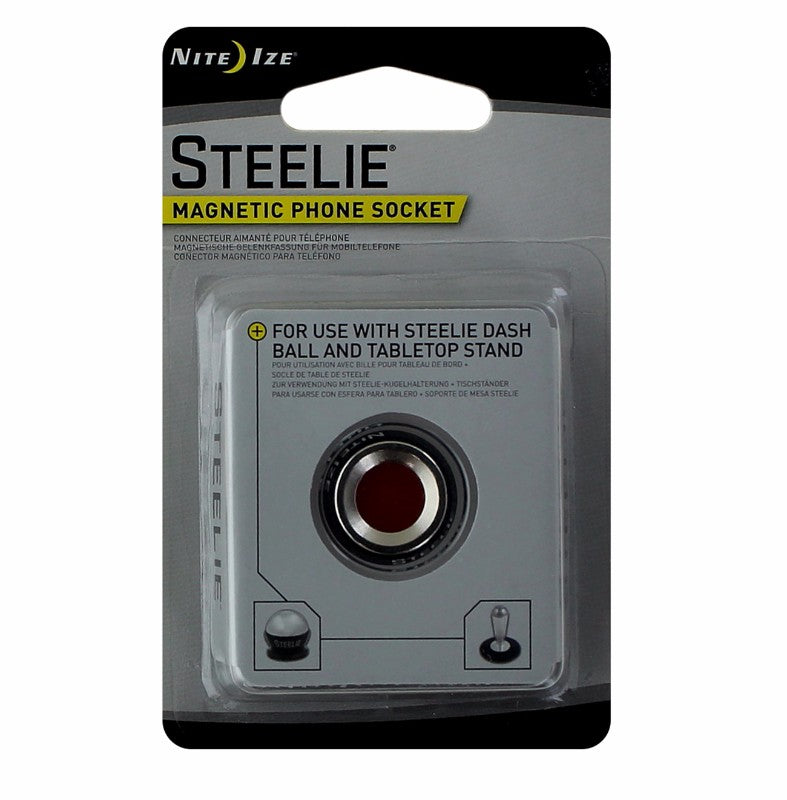 Nite Ize Steelie Small Magnetic Phone Socket Mount - Black / Silver / Red