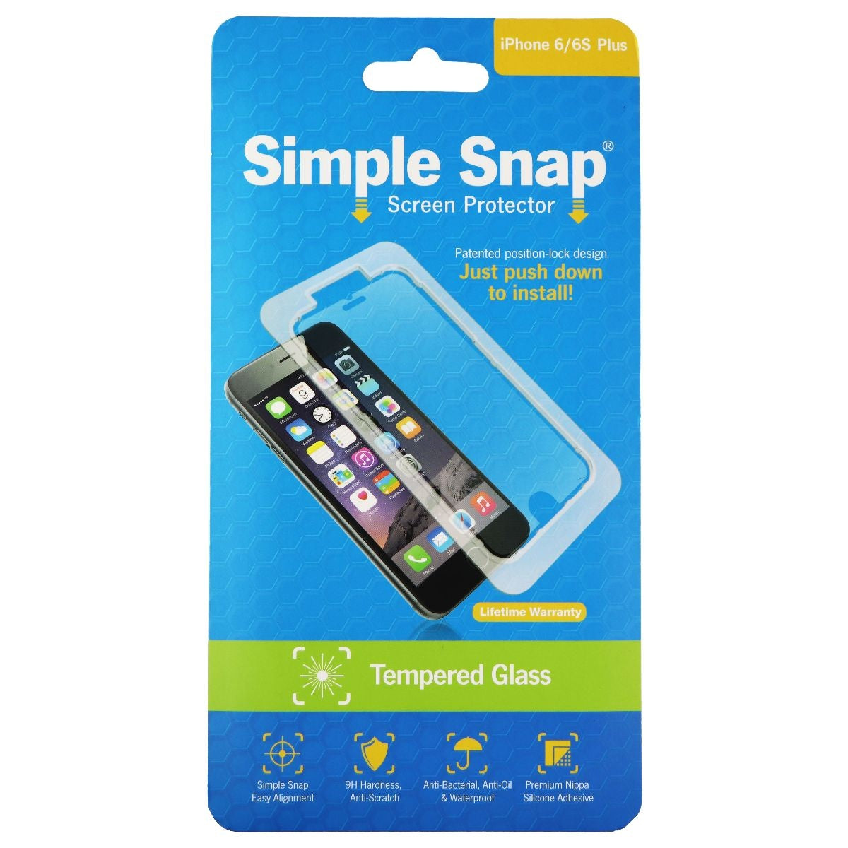 Simple Snap Tempered Glass Screen Protector for Apple iPhone 6 Plus/6s Plus Cell Phone - Screen Protectors Simple Snap    - Simple Cell Bulk Wholesale Pricing - USA Seller