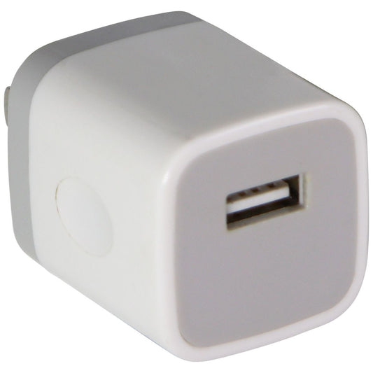 Universal (5V/1A) Single USB Wall Adapter Travel Charger - White/Gray Cell Phone - Chargers & Cradles Unbranded    - Simple Cell Bulk Wholesale Pricing - USA Seller