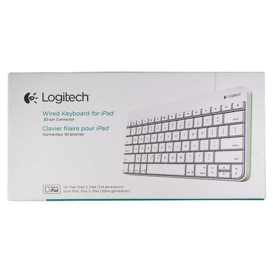 Logitech Wired Keyboard with 30-Pin for Apple iPad 1/2/3rd Gen - White (Y-B0005)