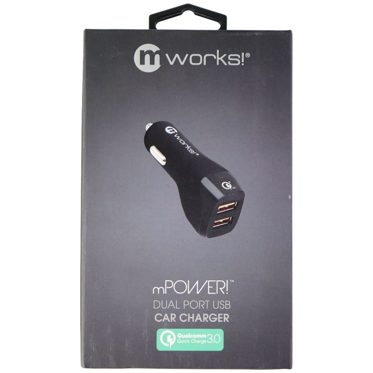 mWorks! mPOWER! QC 3.0 Dual Port USB Universal Car Charger - Black Cell Phone - Chargers & Cradles mWorks!    - Simple Cell Bulk Wholesale Pricing - USA Seller