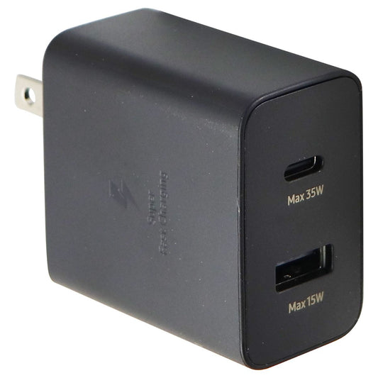 Samsung 35W PD Power Adapter Duo with USB & USB-C Ports - Black Cell Phone - Chargers & Cradles Samsung Electronics    - Simple Cell Bulk Wholesale Pricing - USA Seller