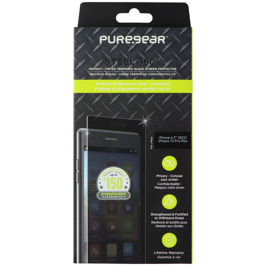PureGear Steel 360 Privacy Glass Protector for Apple iPhone 14 Plus/13 Pro Max Cell Phone - Screen Protectors PureGear    - Simple Cell Bulk Wholesale Pricing - USA Seller