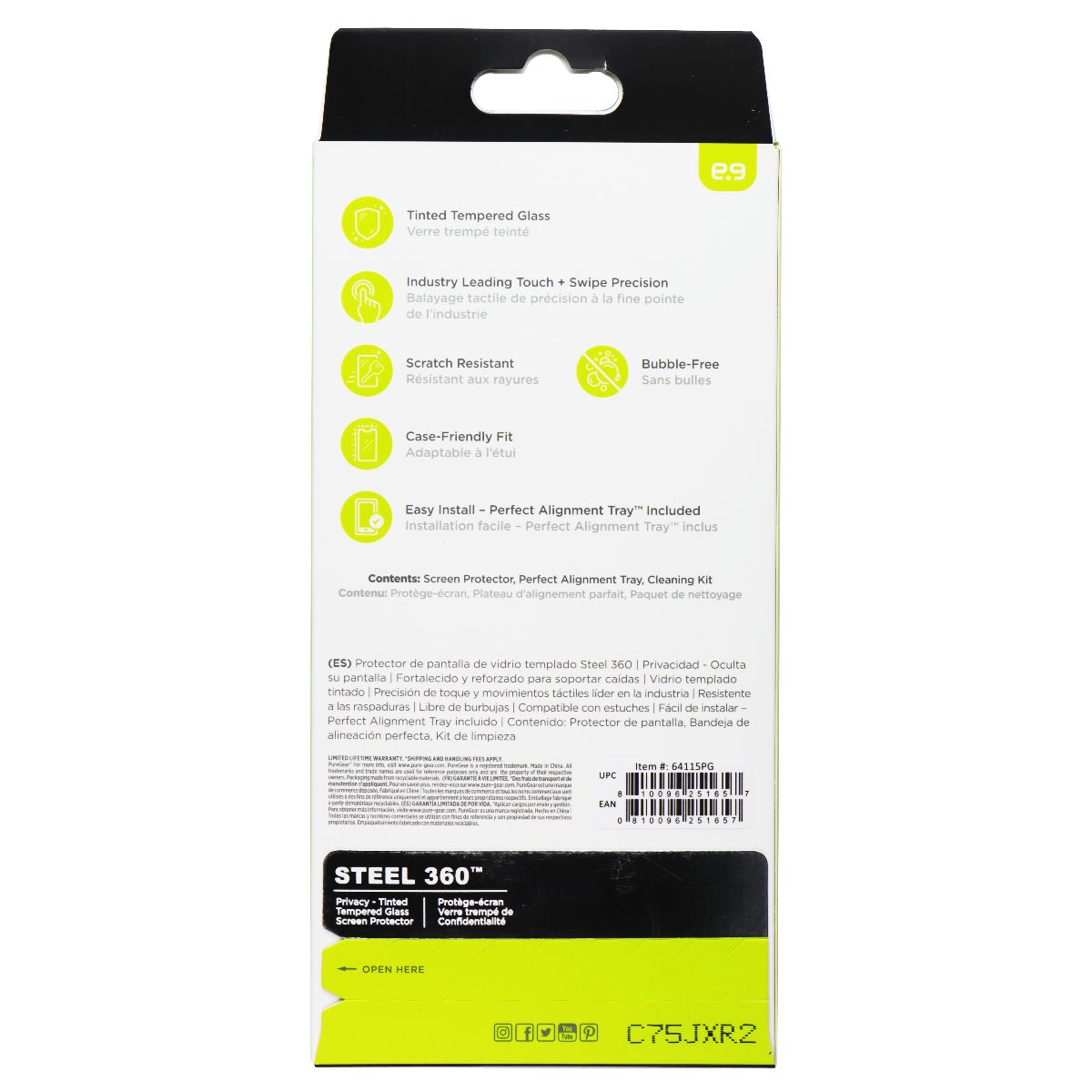 PureGear Steel 360 Privacy Glass Protector for Apple iPhone 14 Plus/13 Pro Max Cell Phone - Screen Protectors PureGear - Simple Cell Bulk Wholesale Pricing - USA Seller