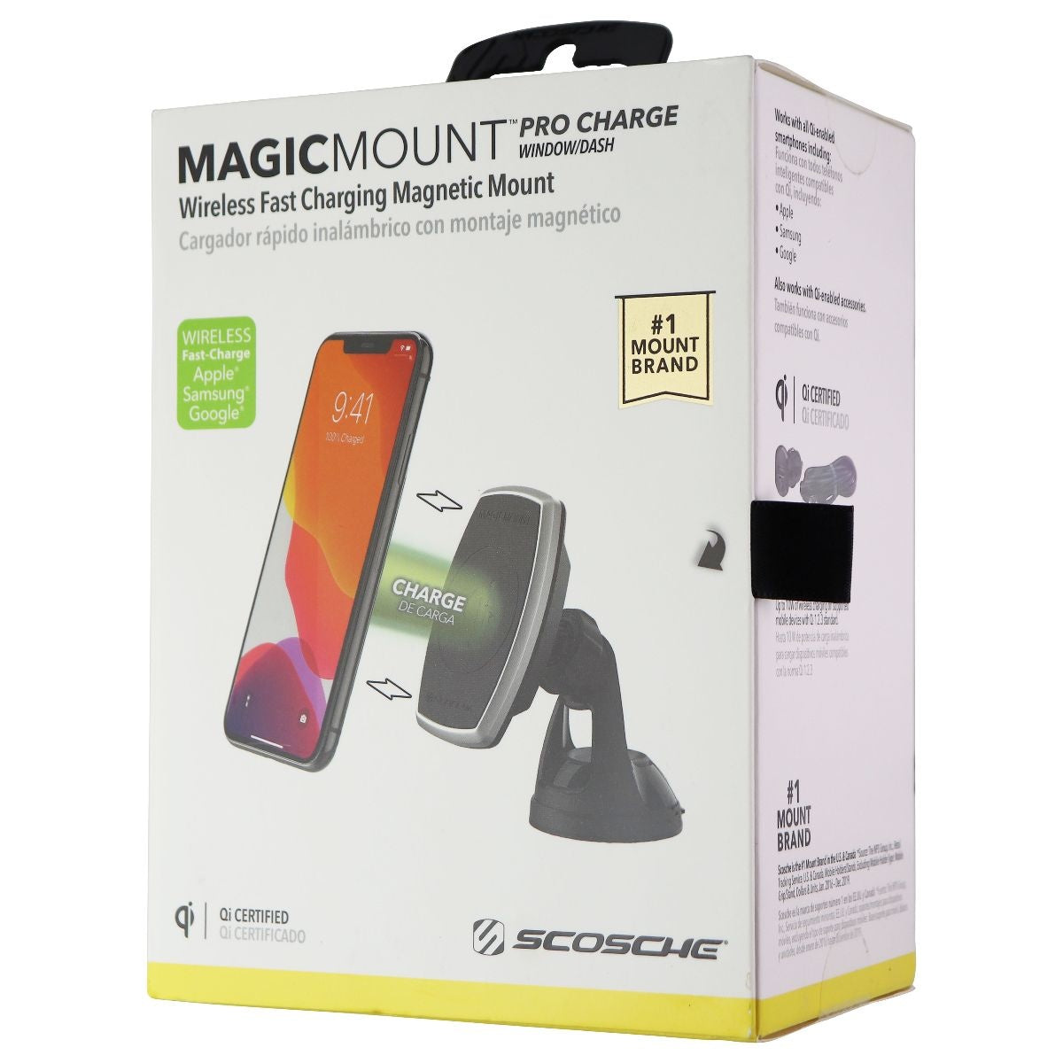 Scosche MagicMount Pro Charge Wireless Fast Charging Car Mount Cell Phone - Mounts & Holders Scosche    - Simple Cell Bulk Wholesale Pricing - USA Seller