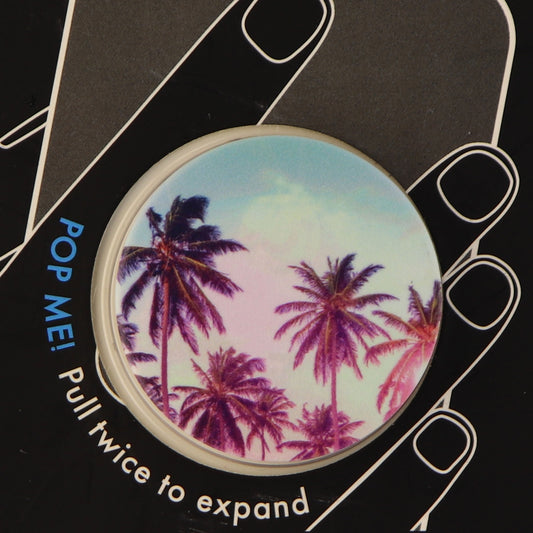 Genuine PopSockets Grip & Stand for Phones and Tablets - White/Palm Trees