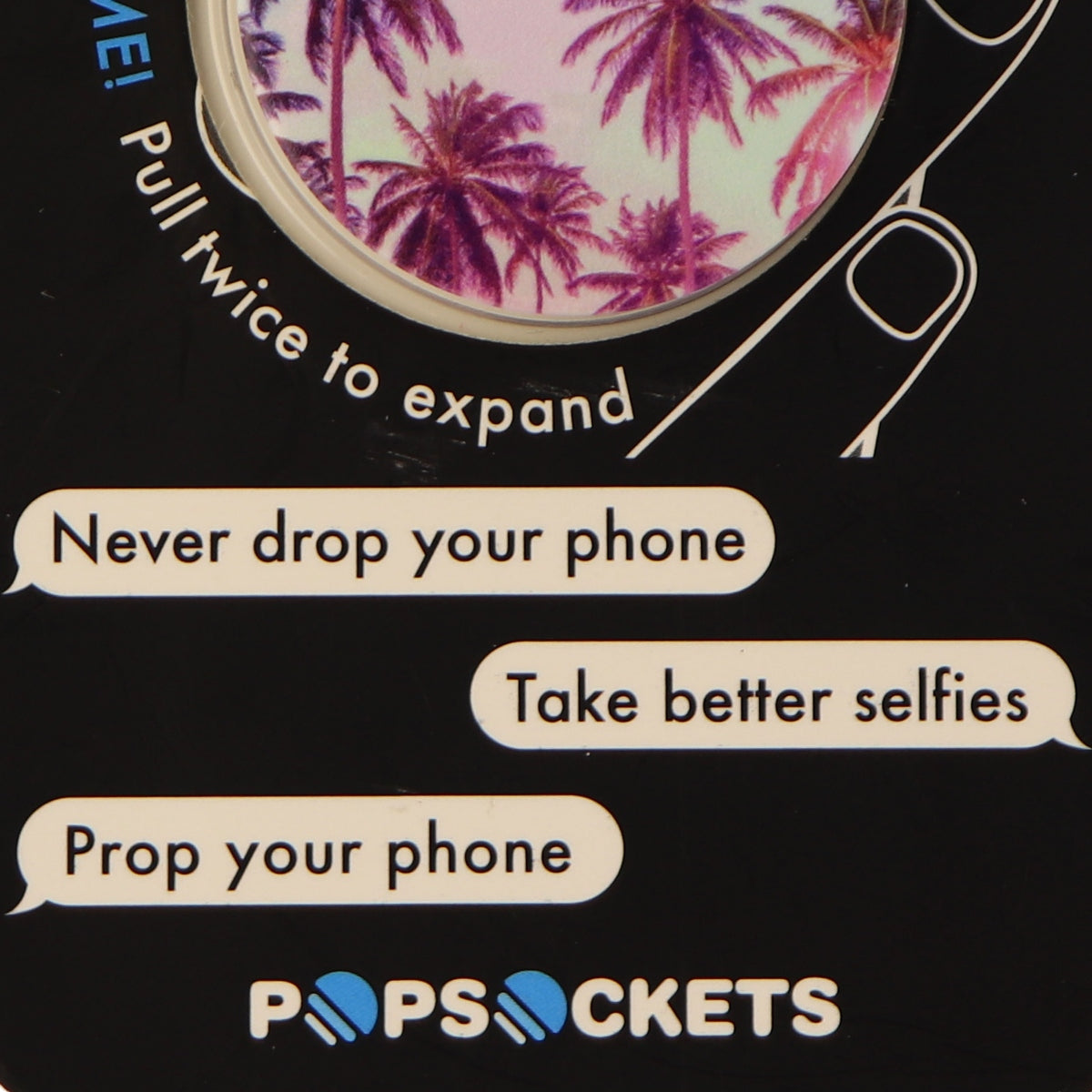 Genuine PopSockets Grip & Stand for Phones and Tablets - White/Palm Trees Cell Phone - Mounts & Holders PopSockets - Simple Cell Bulk Wholesale Pricing - USA Seller