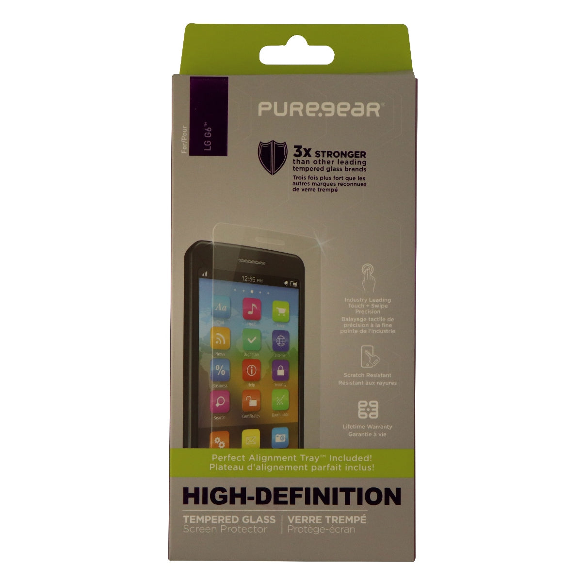 PureGear Tempered Glass with Self Aligning Tray for LG G6 - HD Clarity Clear Cell Phone - Screen Protectors PureGear - Simple Cell Bulk Wholesale Pricing - USA Seller
