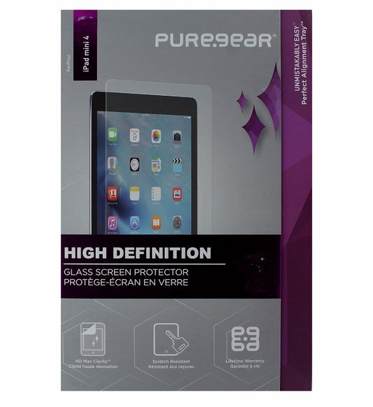 PureGear HD Tempered Glass with Self Aligning Tray for iPad Mini 4 - Clear