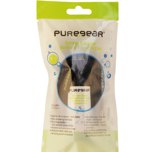 PureGear Screen Cleaner with Cleaning Cloth for All Screens 2oz Bottle 62146PG Computer Accessories - Cleaning Equipment & Kits PureGear - Simple Cell Bulk Wholesale Pricing - USA Seller