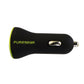 PureGear 12W Extreme USB Car Charger w/ Qualcomm Quick Charge 2.0 - Black/Green