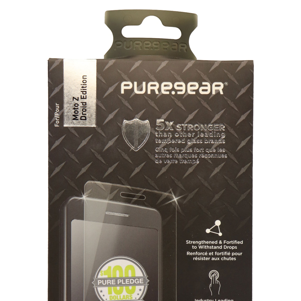 PureGear Steel 360 Tempered Glass Screen Protector for Moto Z Droid - Clear Cell Phone - Screen Protectors PureGear    - Simple Cell Bulk Wholesale Pricing - USA Seller