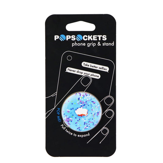 PopSockets Collapsible Grip & Stand for Phones and Tablets - Blue Donut Cell Phone - Mounts & Holders PopSockets    - Simple Cell Bulk Wholesale Pricing - USA Seller
