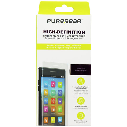 PureGear High-Definition Tempered Glass for Samsung Galaxy A32 5G - Clear Cell Phone - Screen Protectors PureGear    - Simple Cell Bulk Wholesale Pricing - USA Seller
