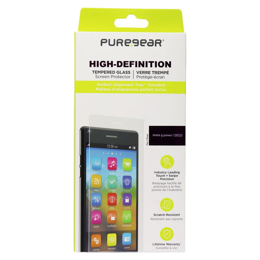 PureGear High-Definition Tempered Glass for Motorola Moto G Power (2022) - Clear Cell Phone - Screen Protectors PureGear    - Simple Cell Bulk Wholesale Pricing - USA Seller