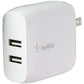 Belkin Dual USB Wall Charger 24W USB-A Charger, White Cell Phone - Cables & Adapters Belkin - Simple Cell Bulk Wholesale Pricing - USA Seller