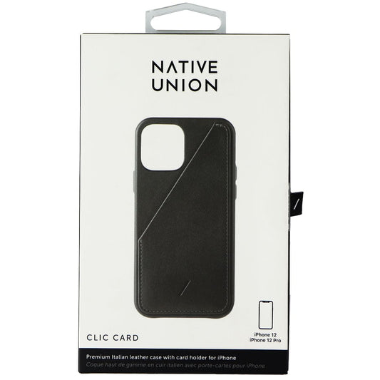 Native Union Clic Genuine Leather Card Case for iPhone 12 and 12 Pro - Black Cell Phone - Cases, Covers & Skins Native Union    - Simple Cell Bulk Wholesale Pricing - USA Seller