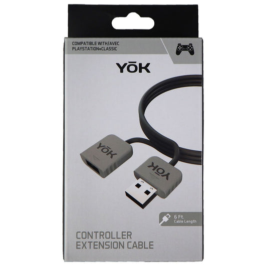 YOK 6-Foot Controller USB Male to USB Female Extension Cable - Gray/Black Computer/Network - USB Cables, Hubs & Adapters YOK    - Simple Cell Bulk Wholesale Pricing - USA Seller