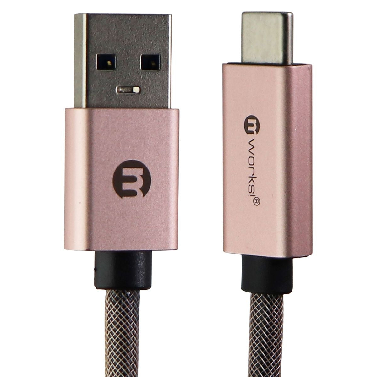 mworks! mPOWER! (6-Foot) Braided Type-C to USB Charge & Sync Cable - Rose Gold Cell Phone - Cables & Adapters mWorks! - Simple Cell Bulk Wholesale Pricing - USA Seller