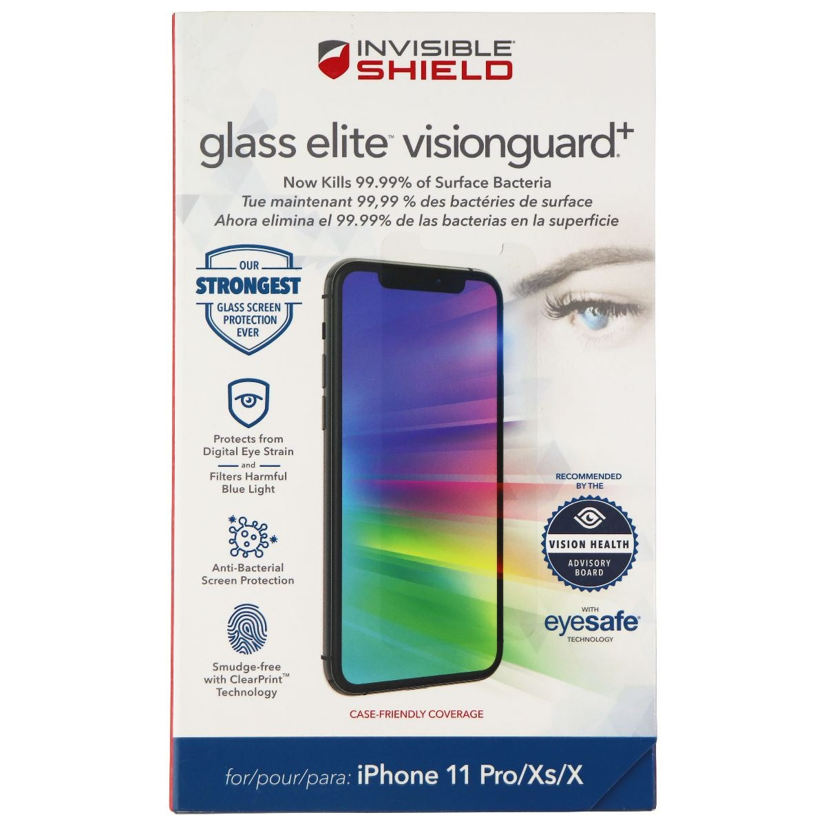ZAGG (Glass Elite VisionGuard+) Screen Protector for Apple iPhone 11 Pro/Xs/X Cell Phone - Screen Protectors Zagg - Simple Cell Bulk Wholesale Pricing - USA Seller