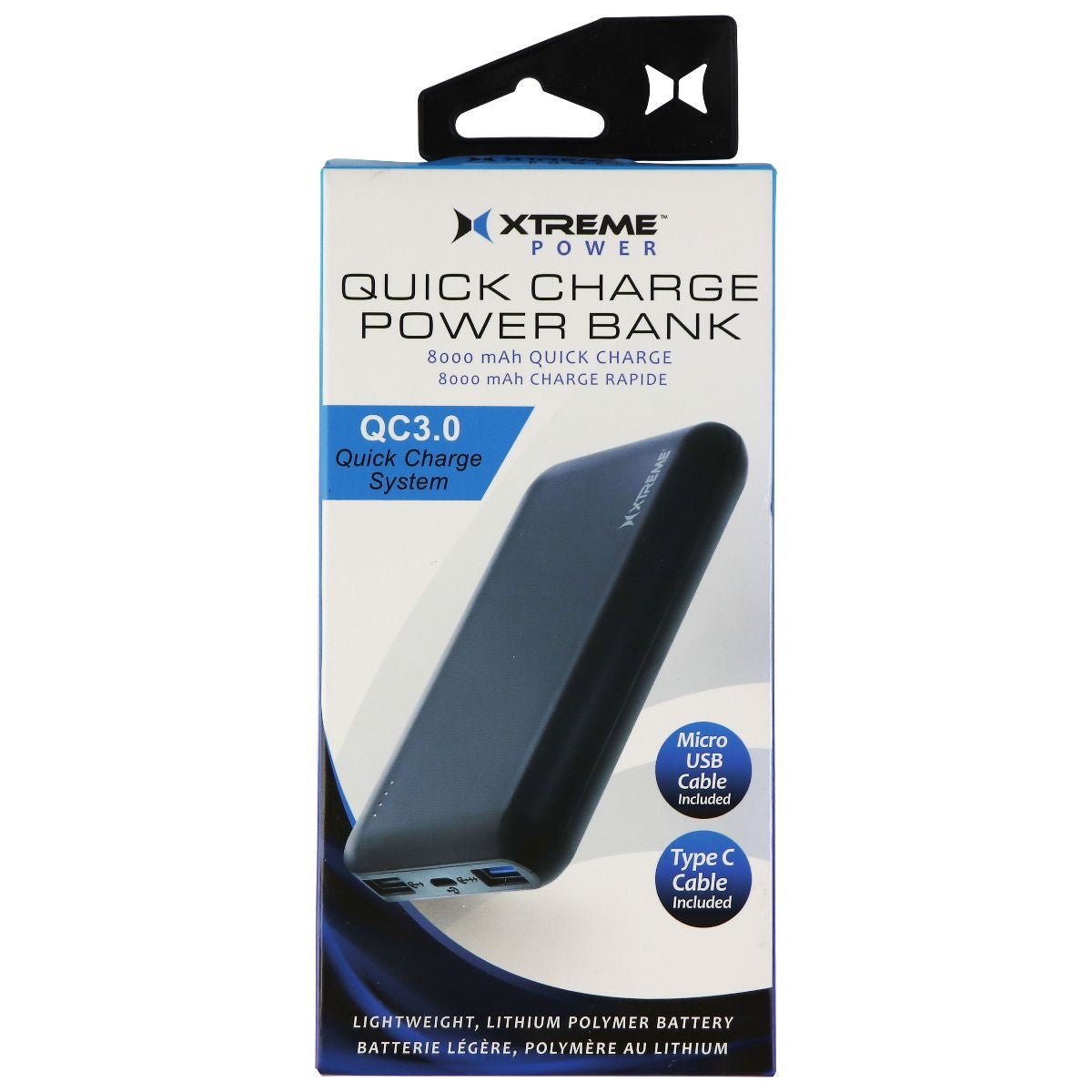 Xtreme Power 8000mAh Quick Charge Dual USB Power Bank - Black Cell Phone - Chargers & Cradles Xtreme Cables - Simple Cell Bulk Wholesale Pricing - USA Seller
