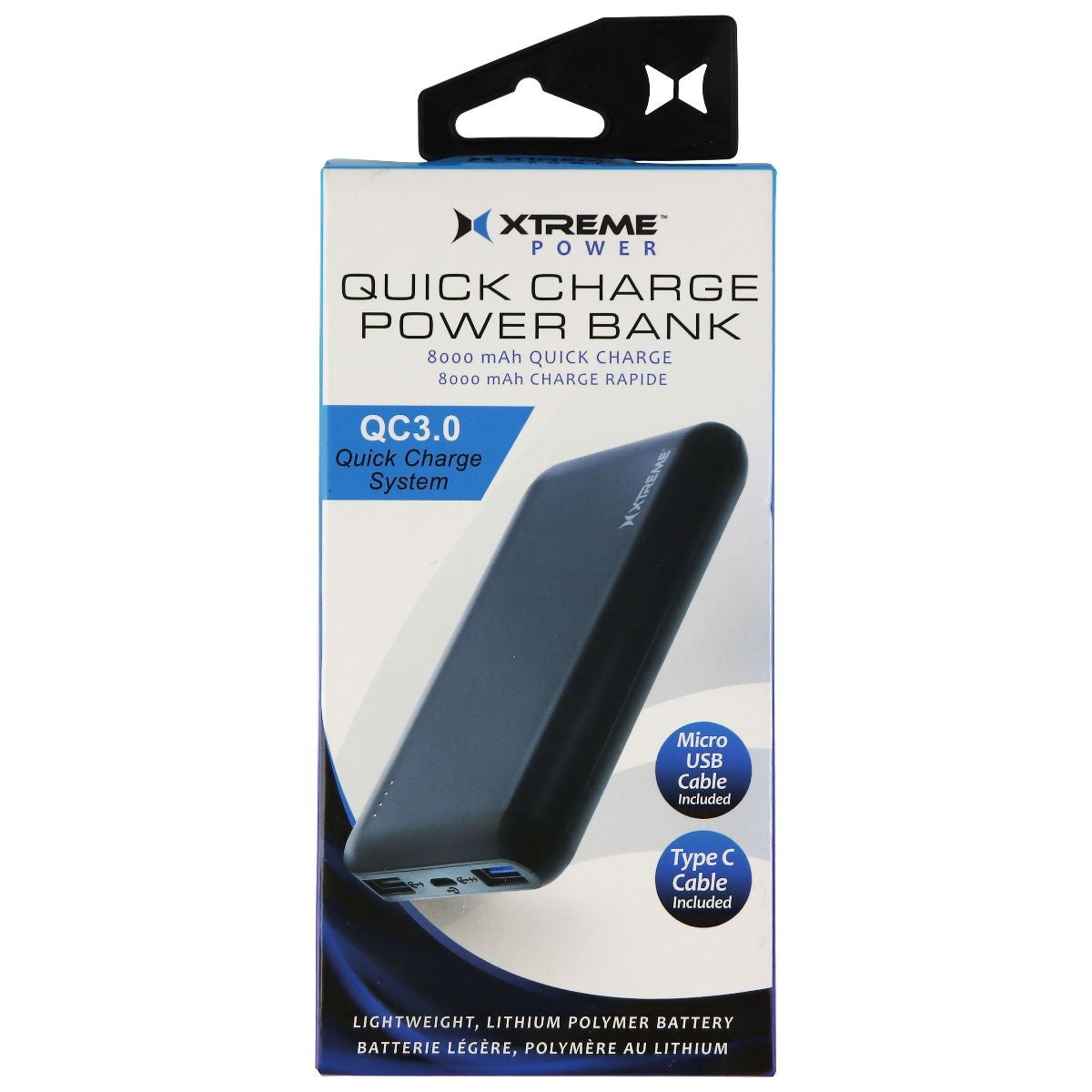Xtreme Power 8000mAh Quick Charge Dual USB Power Bank - Black Cell Phone - Chargers & Cradles Xtreme Cables    - Simple Cell Bulk Wholesale Pricing - USA Seller