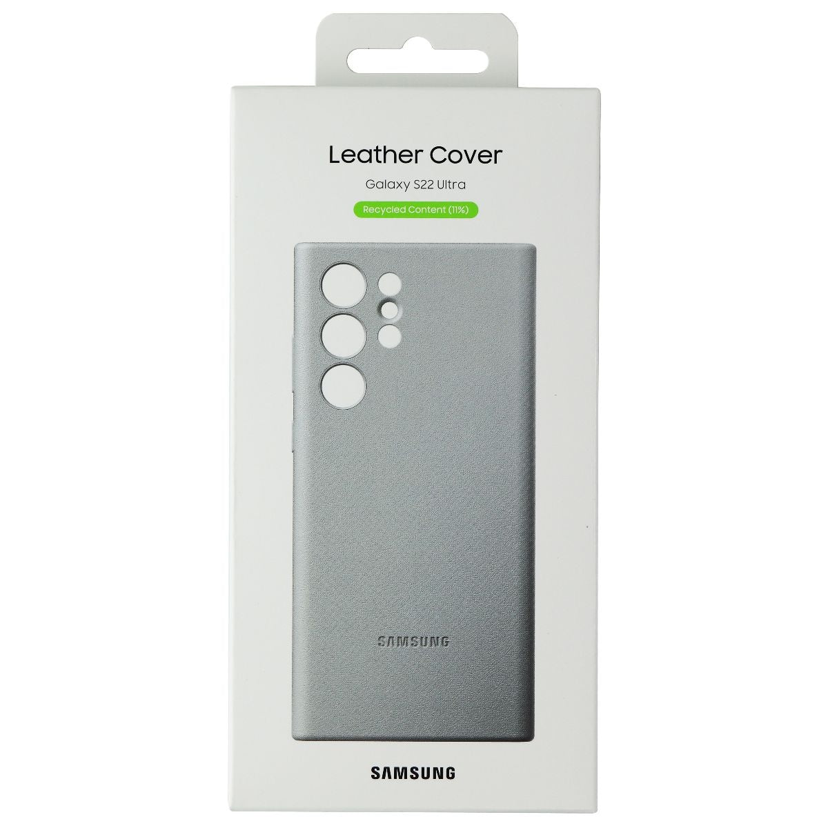 Samsung Leather Cover Case for Samsung Galaxy S22 Ultra - Light Gray Cell Phone - Cases, Covers & Skins Samsung    - Simple Cell Bulk Wholesale Pricing - USA Seller