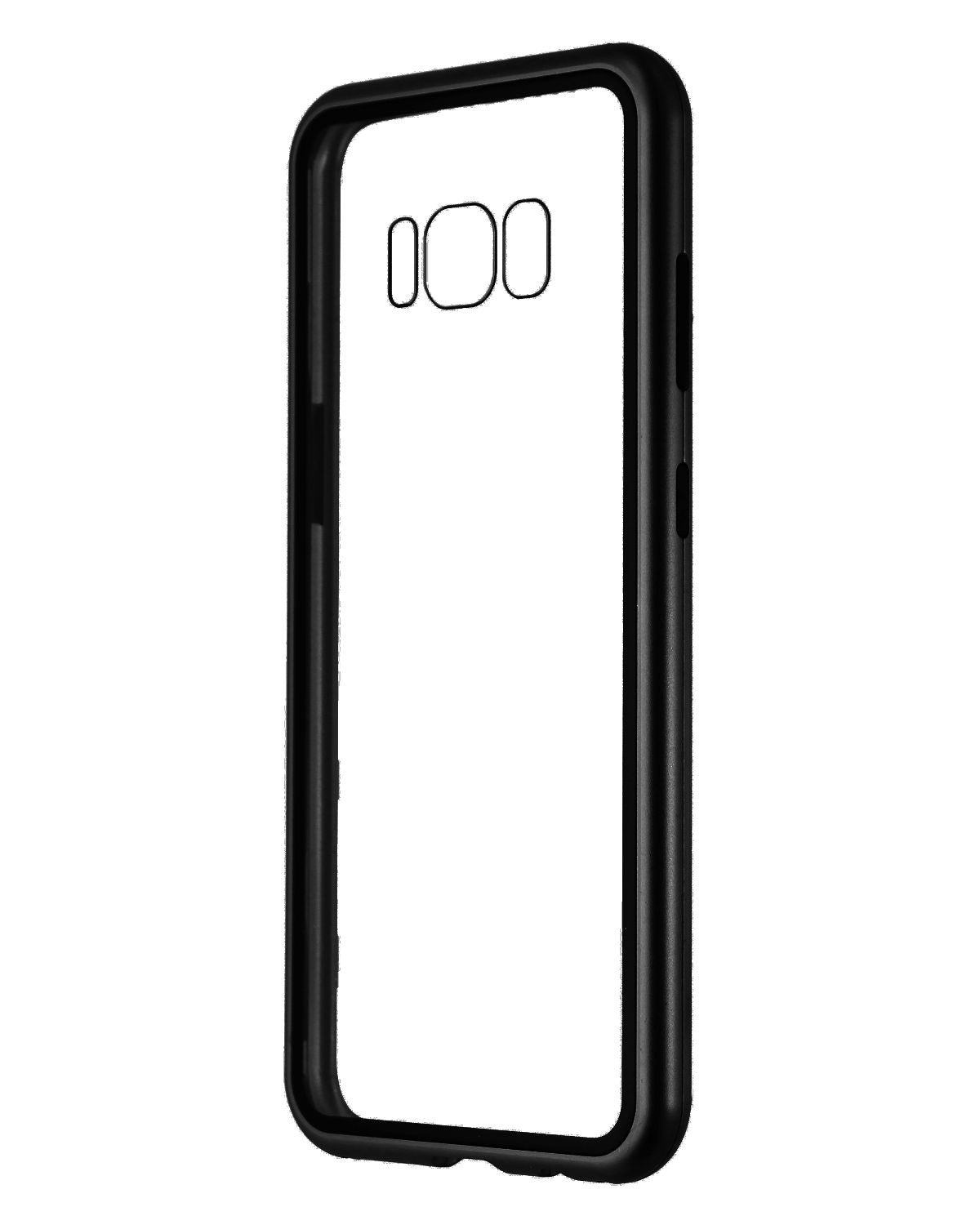 Zore Metal and Glass Hybrid Case for Samsung Galaxy S8 - Black/Clear Cell Phone - Cases, Covers & Skins Zore    - Simple Cell Bulk Wholesale Pricing - USA Seller