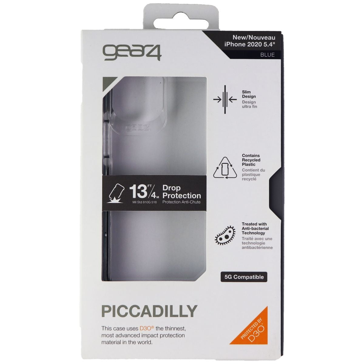 ZAGG Piccadilly Series Hardshell Case for Apple iPhone 12 mini - Clear/Blue