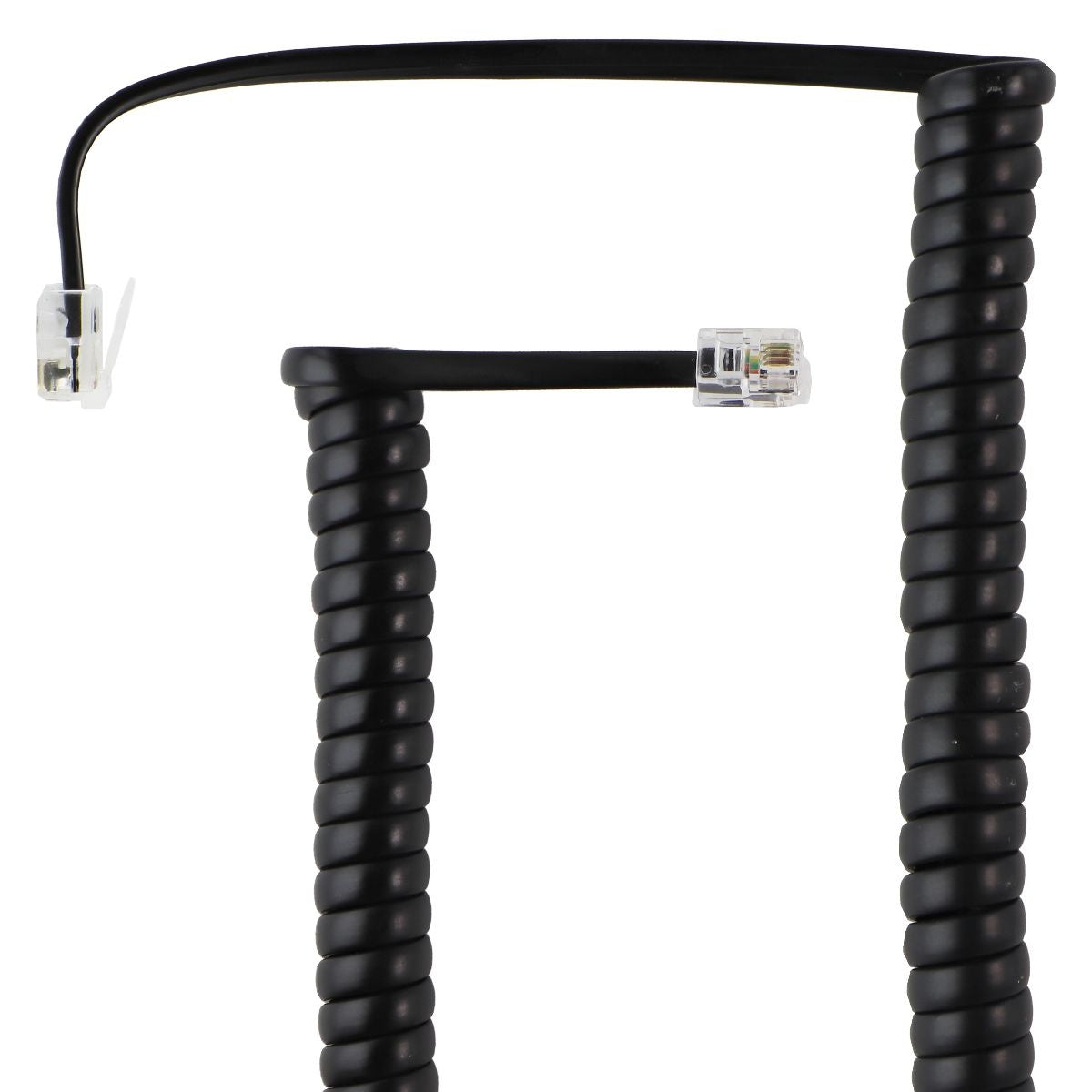 Coiled 2.5-foot (RJ22) Telephone Connector Cable - Black Computer/Network - Other Cables Unbranded - Simple Cell Bulk Wholesale Pricing - USA Seller