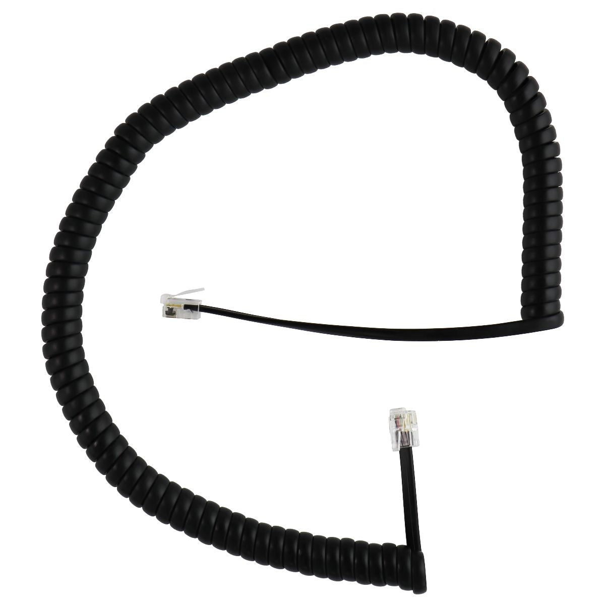 Coiled 2.5-foot (RJ22) Telephone Connector Cable - Black Computer/Network - Other Cables Unbranded - Simple Cell Bulk Wholesale Pricing - USA Seller