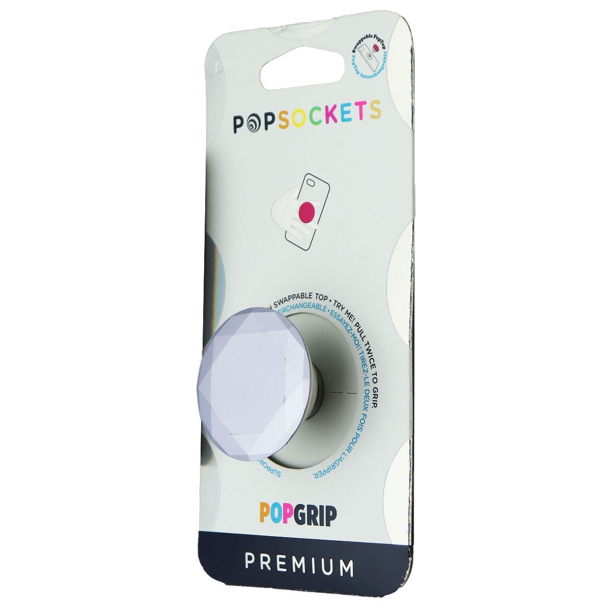 PopSockets Phone Grip with Expanding Kickstand - Metallic Diamond Lavender Cell Phone - Mounts & Holders PopSockets - Simple Cell Bulk Wholesale Pricing - USA Seller