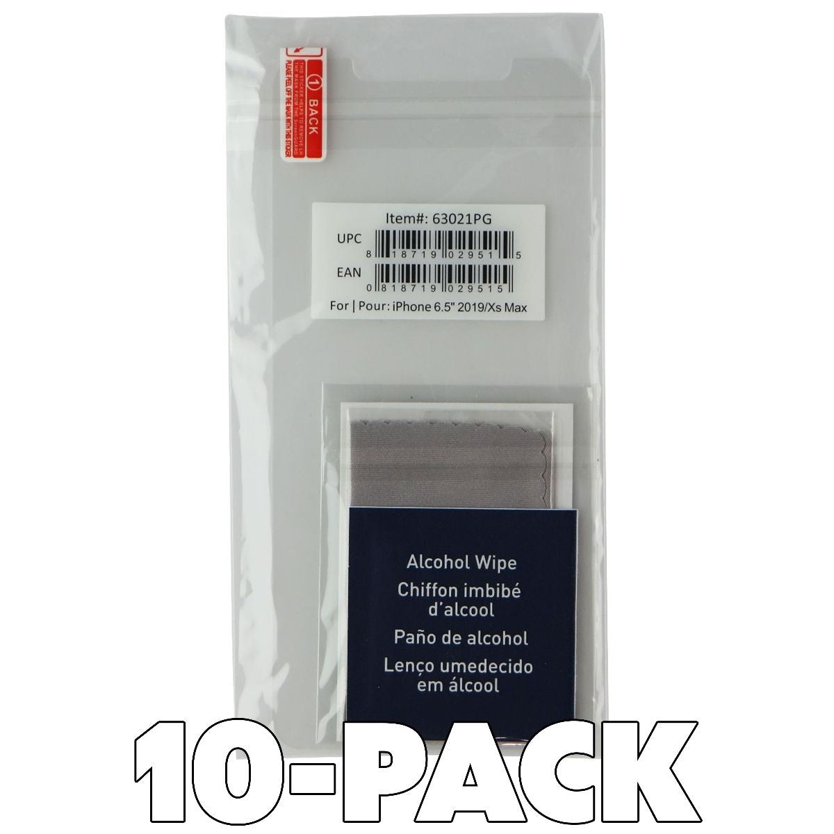 PureGear Tempered Glass Screen Protector for iPhone Xs Max - Clear (BULK 10 Pk) Cell Phone - Screen Protectors PureGear    - Simple Cell Bulk Wholesale Pricing - USA Seller