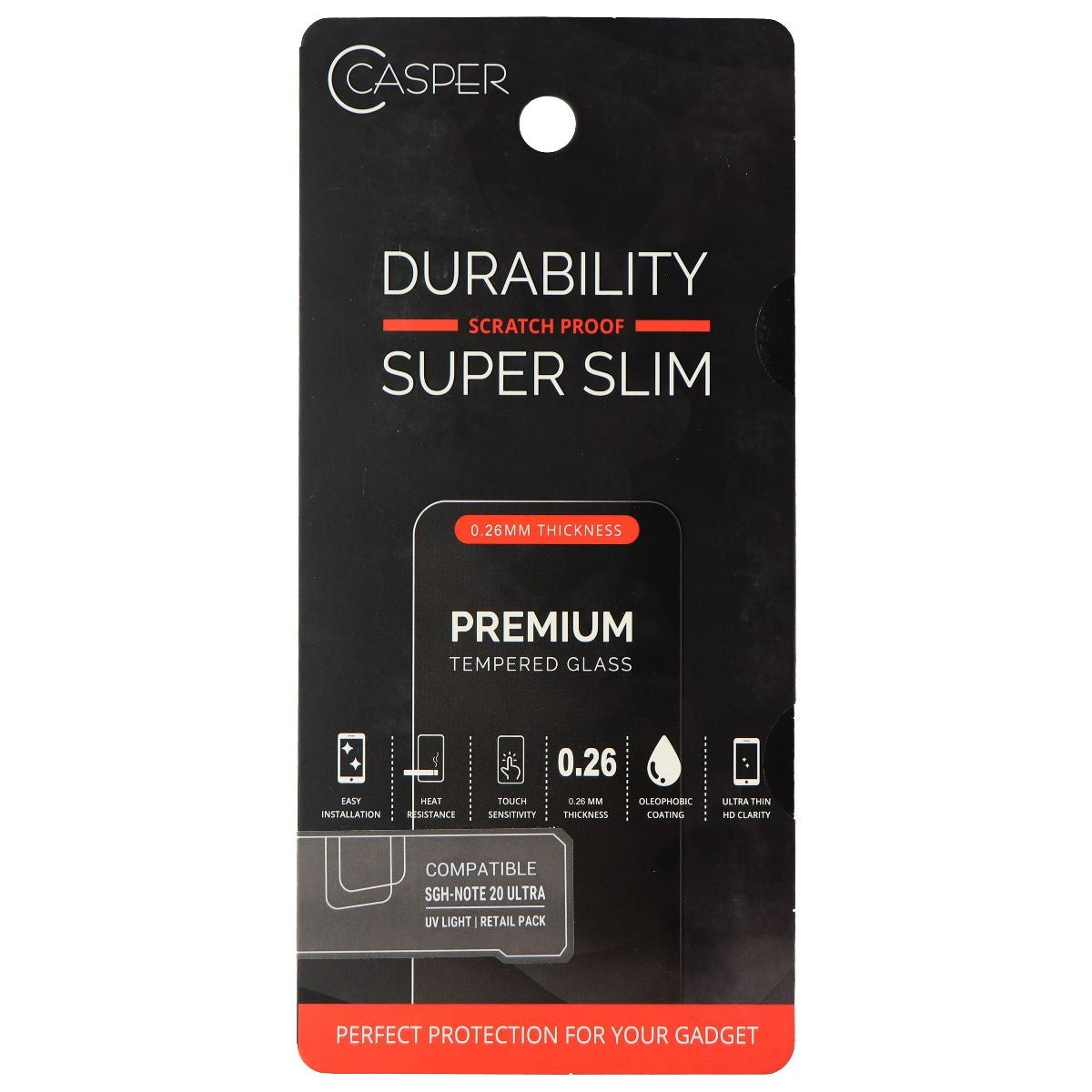 Casper Durability 0.26mm Slim Screen Protector for Samsung Galaxy Note20 Ultra Cell Phone - Screen Protectors Casper - Simple Cell Bulk Wholesale Pricing - USA Seller